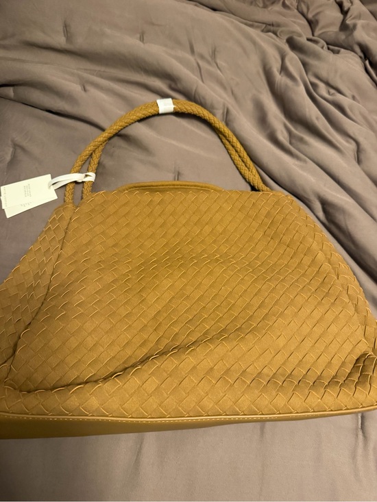 Katie Loxton Handbags - Woven Top-Handle Tote in Mustard Brown